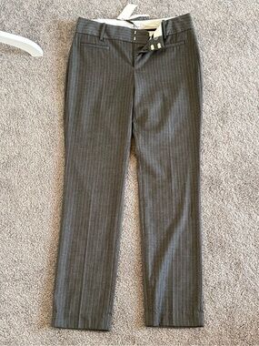 Calvin Klein Women's Charcoal Pinstripe Straight Leg Pants